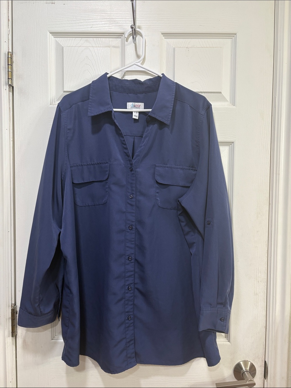 d&co. Navy Button-Down Utility Shirt